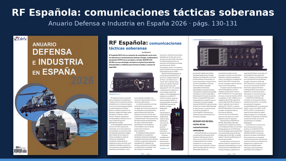 RF Española protagoniza un reportaje en el Anuario Defensa e Industria en España 2026